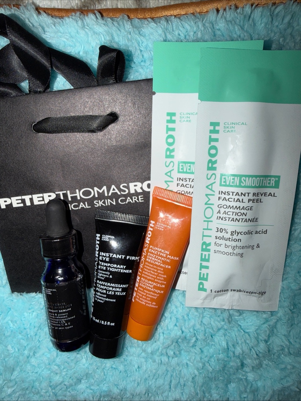 Peter Thomas Roth Skincare Gift Set- retinol, eye, mask, peel w/gift bag new